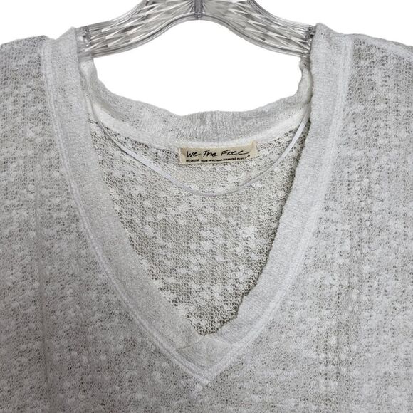 Free People Ocean Air Hacci Long Sleeves White Size Medium - Picture 6 of 12